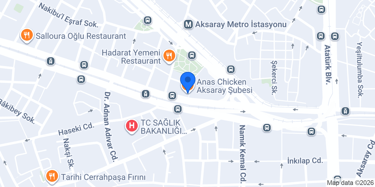 Anas Chicken Aksaray Şubesi konumu