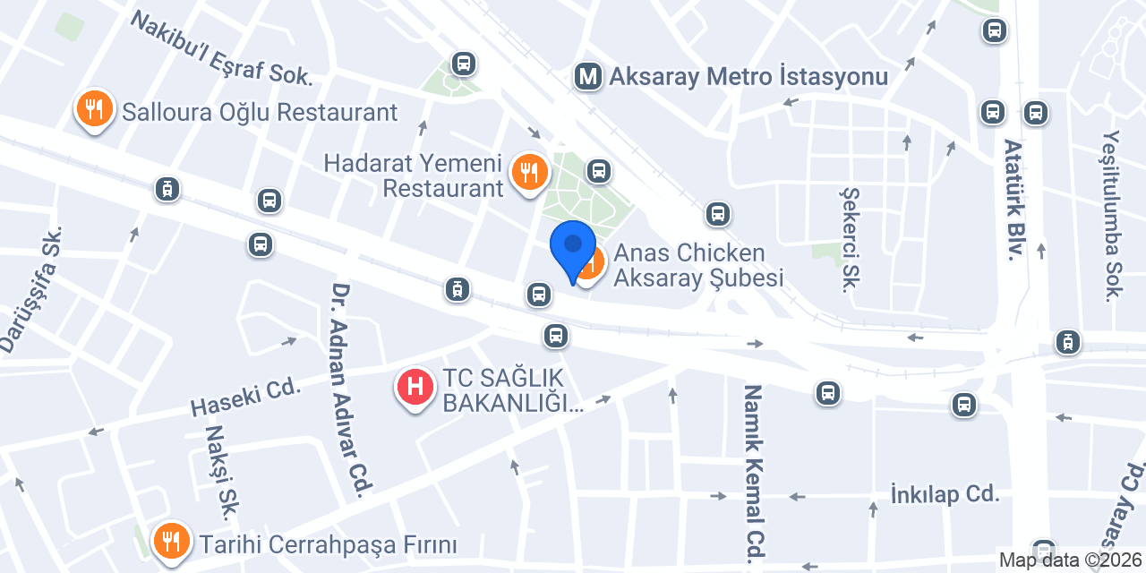 Anadolu Sürücü Kursu Aksaray Şubesi konumu