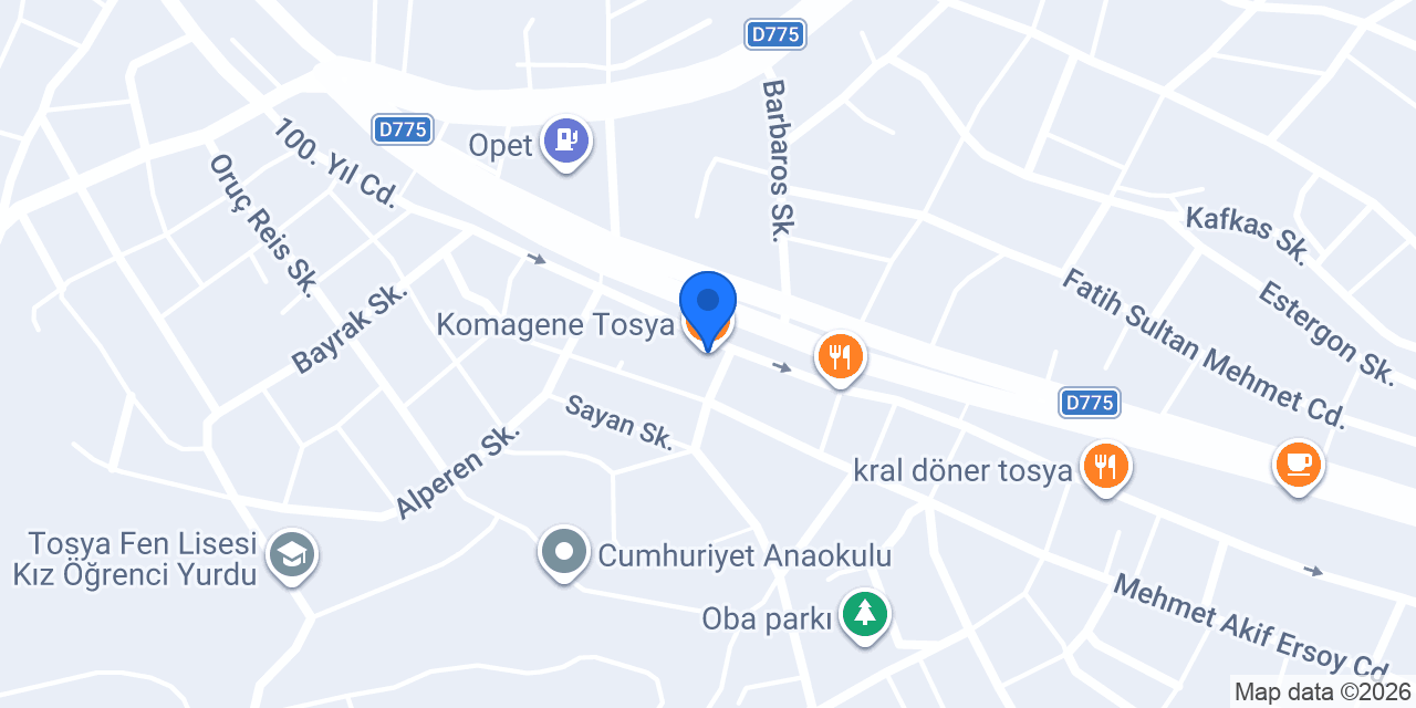 Komagene Tosya konumu