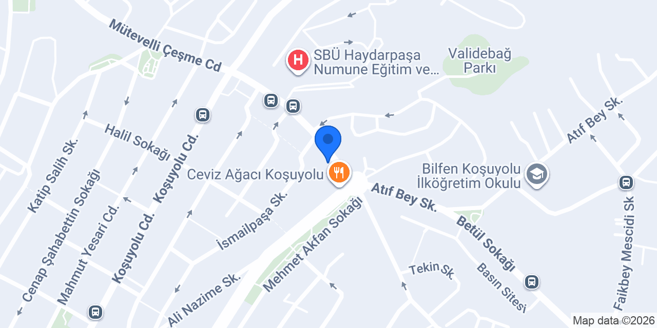 Koşuyolu Radika Restaurant konumu