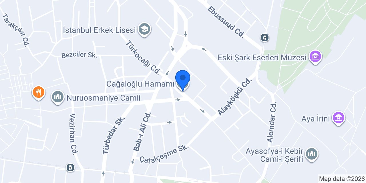 Cağaloğlu Hamamı konumu