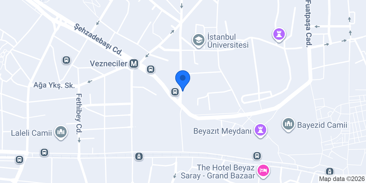 Vezneciler Hamamı 1481 konumu