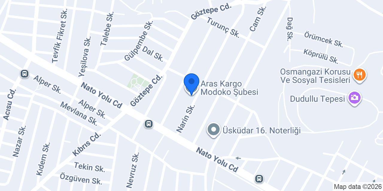 Aras Kargo Modoko Şubesi konumu
