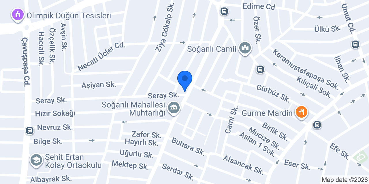 Yüksel Pastanesi Soğanlı Şubesi konumu