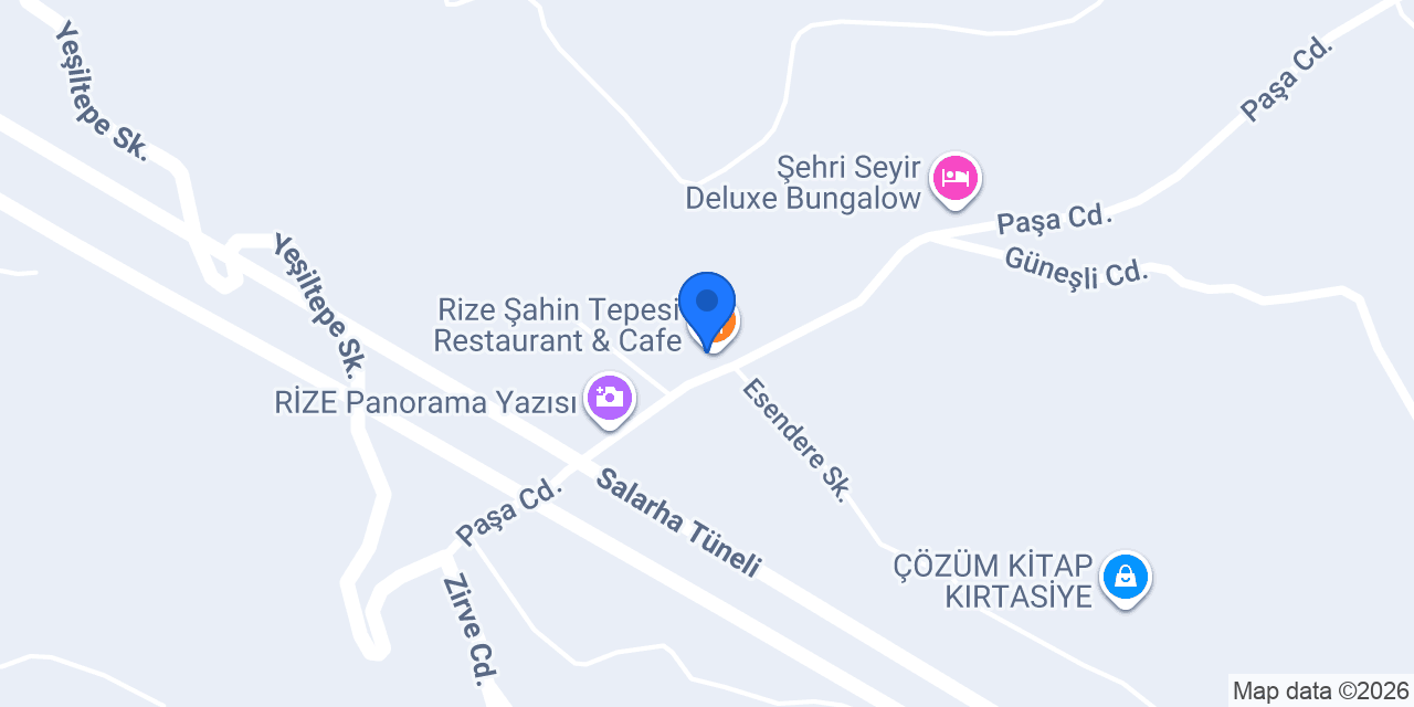 Rize Şahin Tepesi Suites konumu