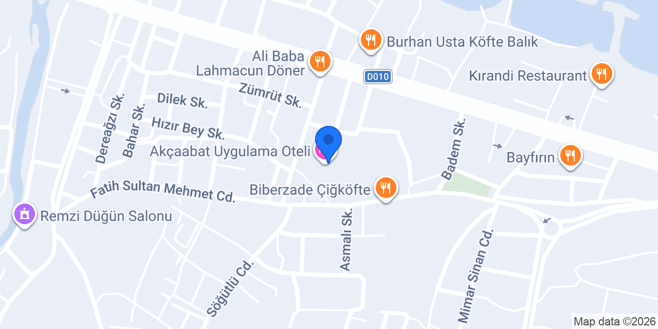 Akçaabat Uygulama Oteli konumu