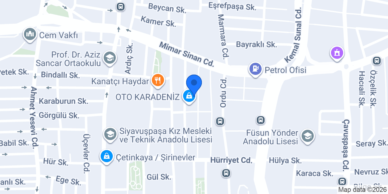 Şenses Oto konumu