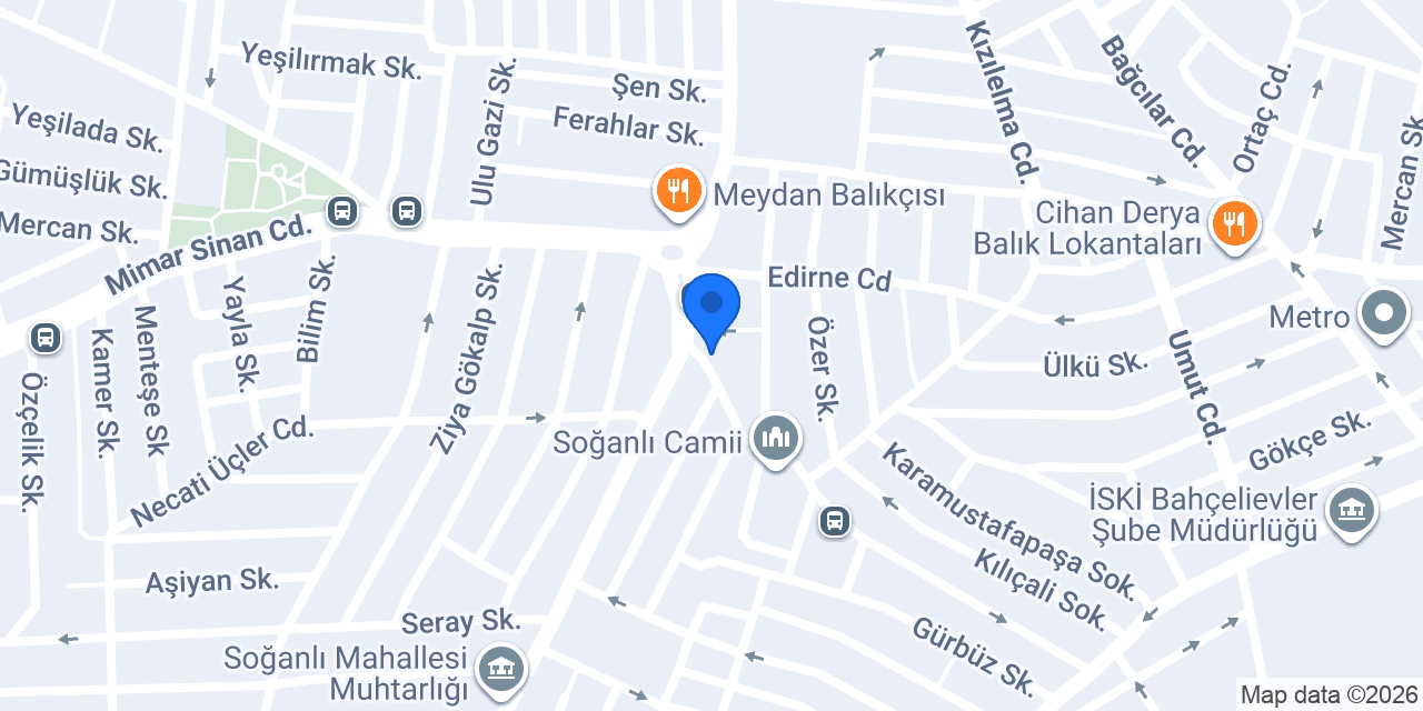 Garanti BBVA Soğanlı / Bahçelievler Şubesi konumu