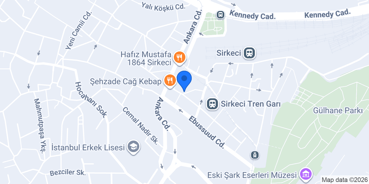 Sirkeci Ziya Şark Sofrası konumu