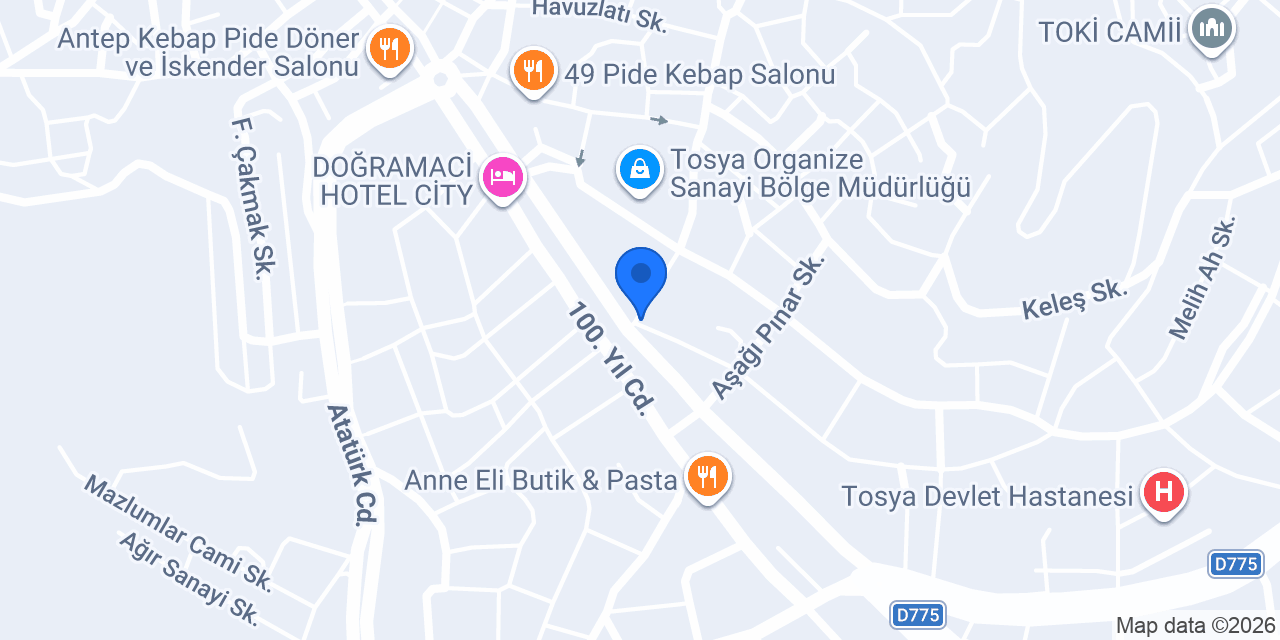 Yurtiçi Kargo Tosya konumu