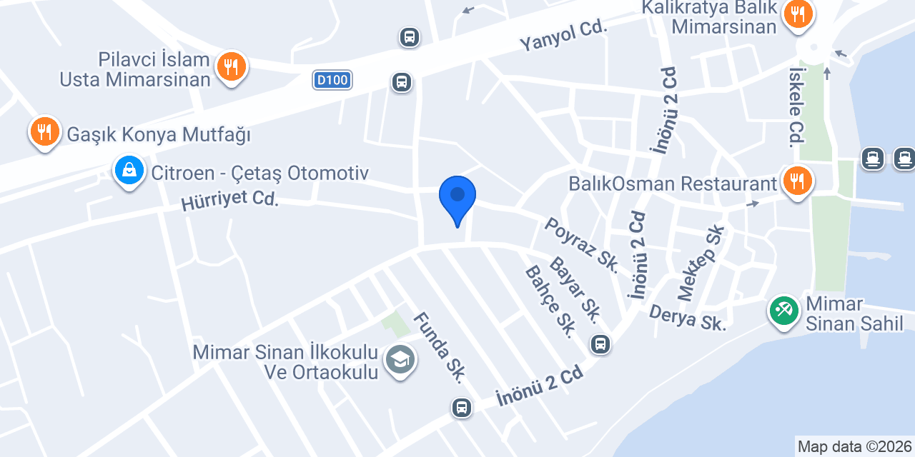 Mimarsinan Ögrenci Yurdu konumu