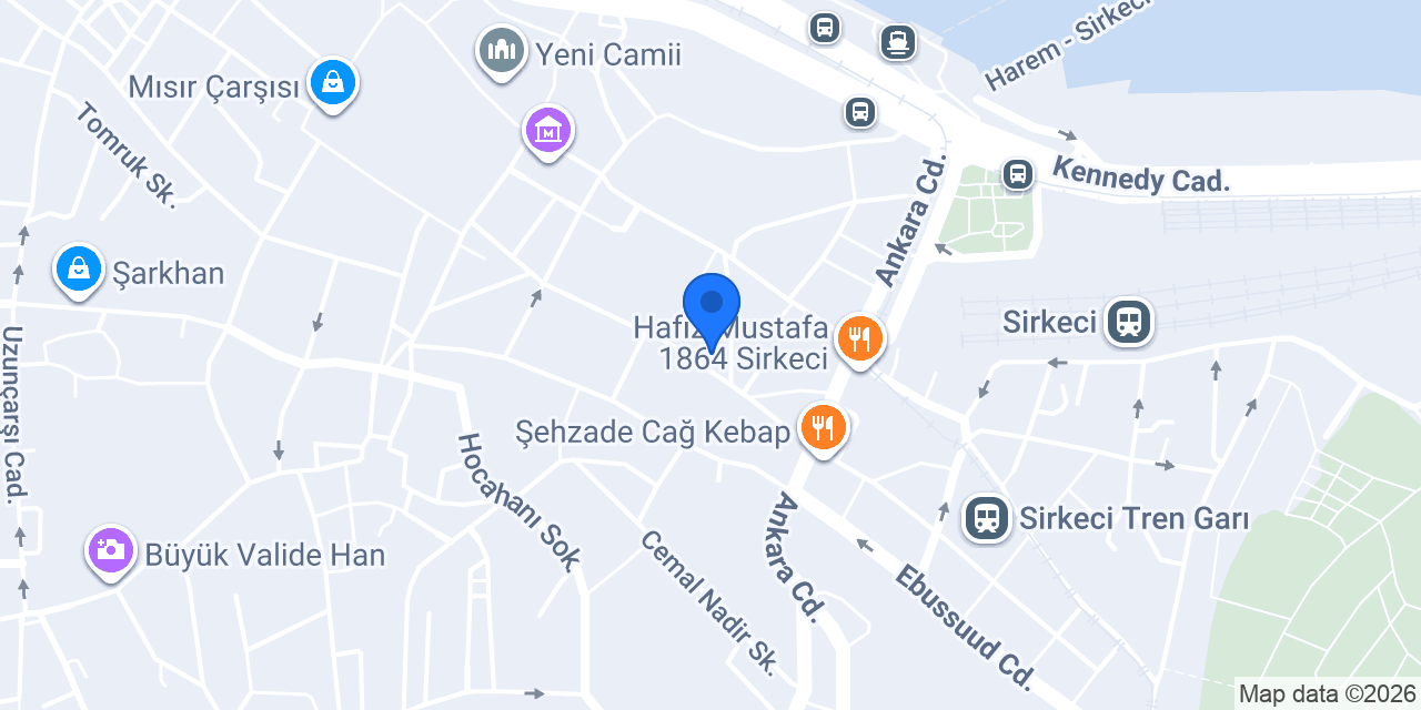 Valide Restaurant Sirkeci konumu