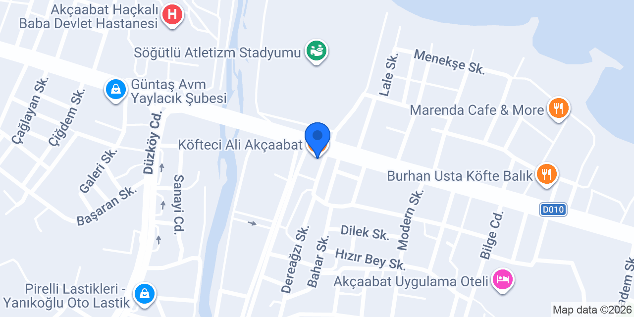 Köfteci Ali Akçaabat konumu
