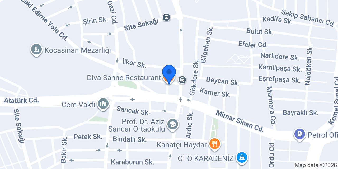 Diva Sahne Restaurant konumu