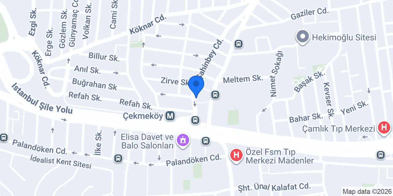 HOCALARA GELDİK ÇEKMEKÖY konumu