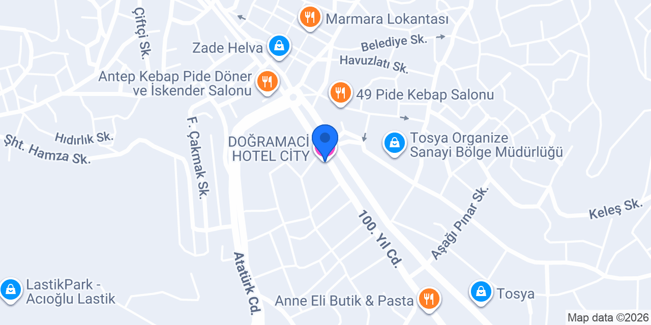 DOĞRAMACİ HOTEL CİTY konumu