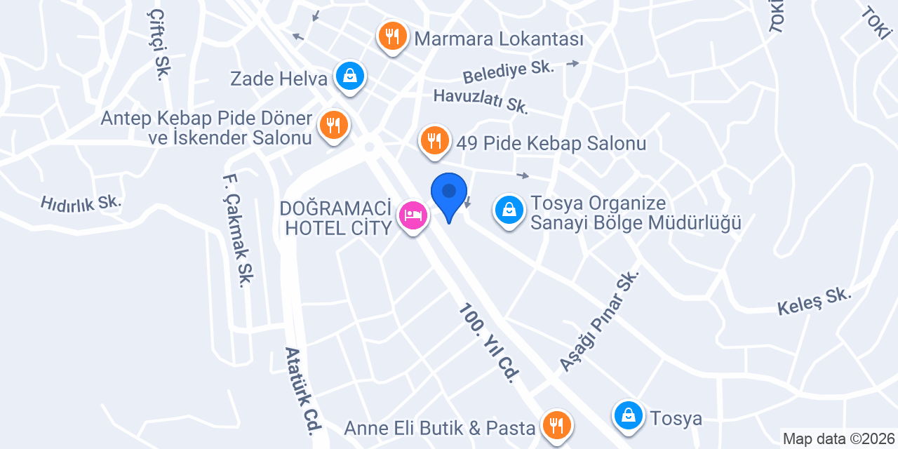 Aras Kargo Tosya Şubesi konumu