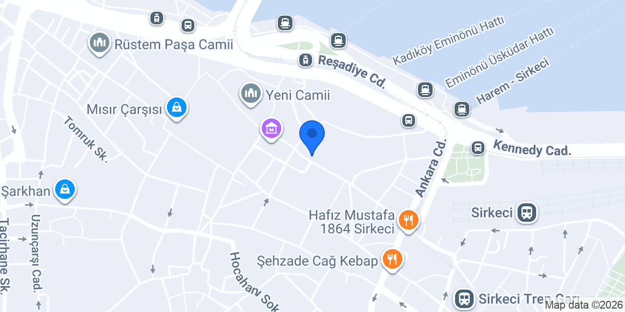 Levent Börek Sirkeci konumu