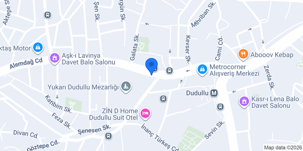 Tatbak Dudullu Şubesi konumu