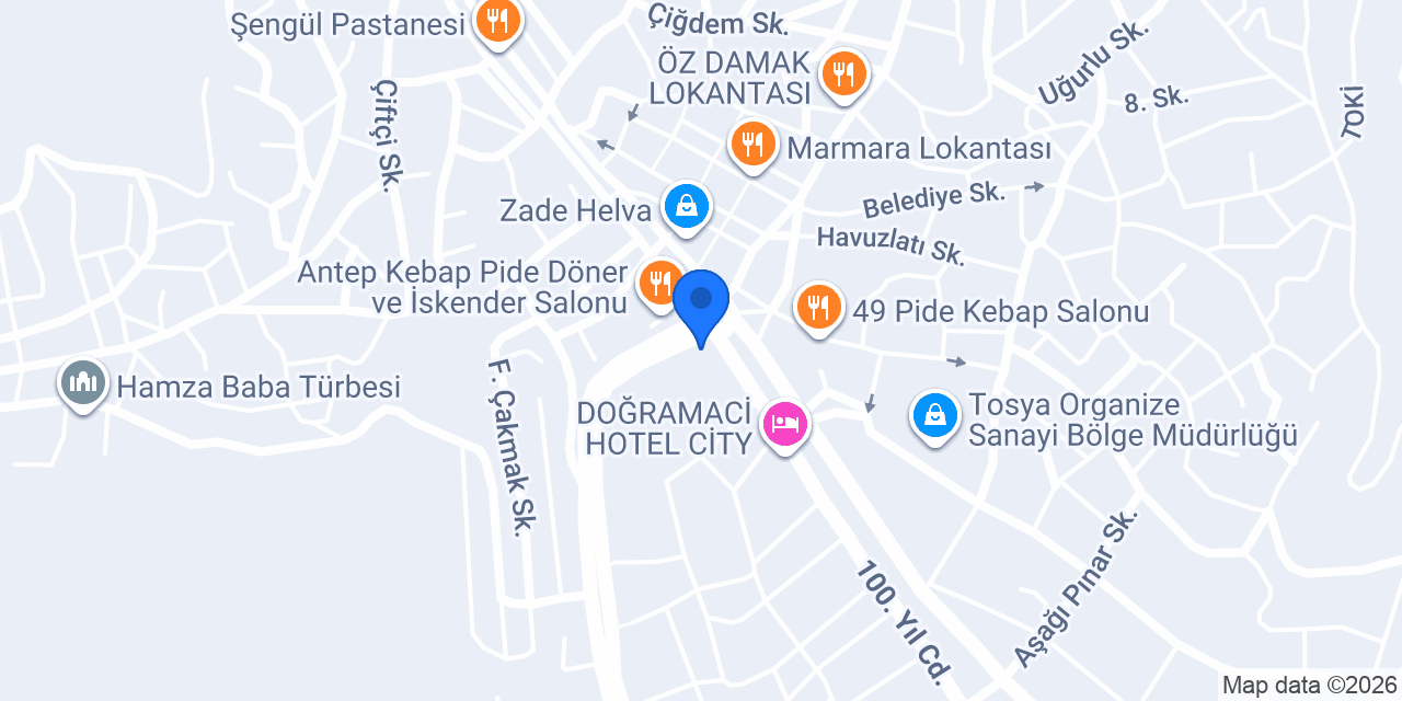 Ptt-Tosya Merkezi konumu