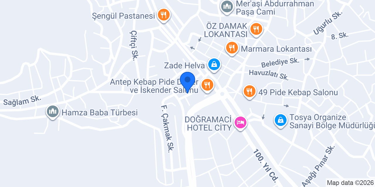 Tosya İlçe Nüfus Müdürlüğü konumu