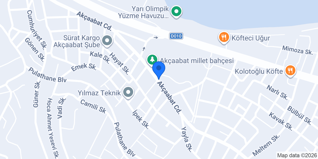 Akçaabat Kaymakamlığı konumu
