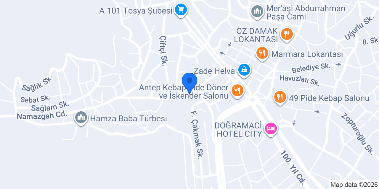 Tosya İlçe Müftülüğü konumu
