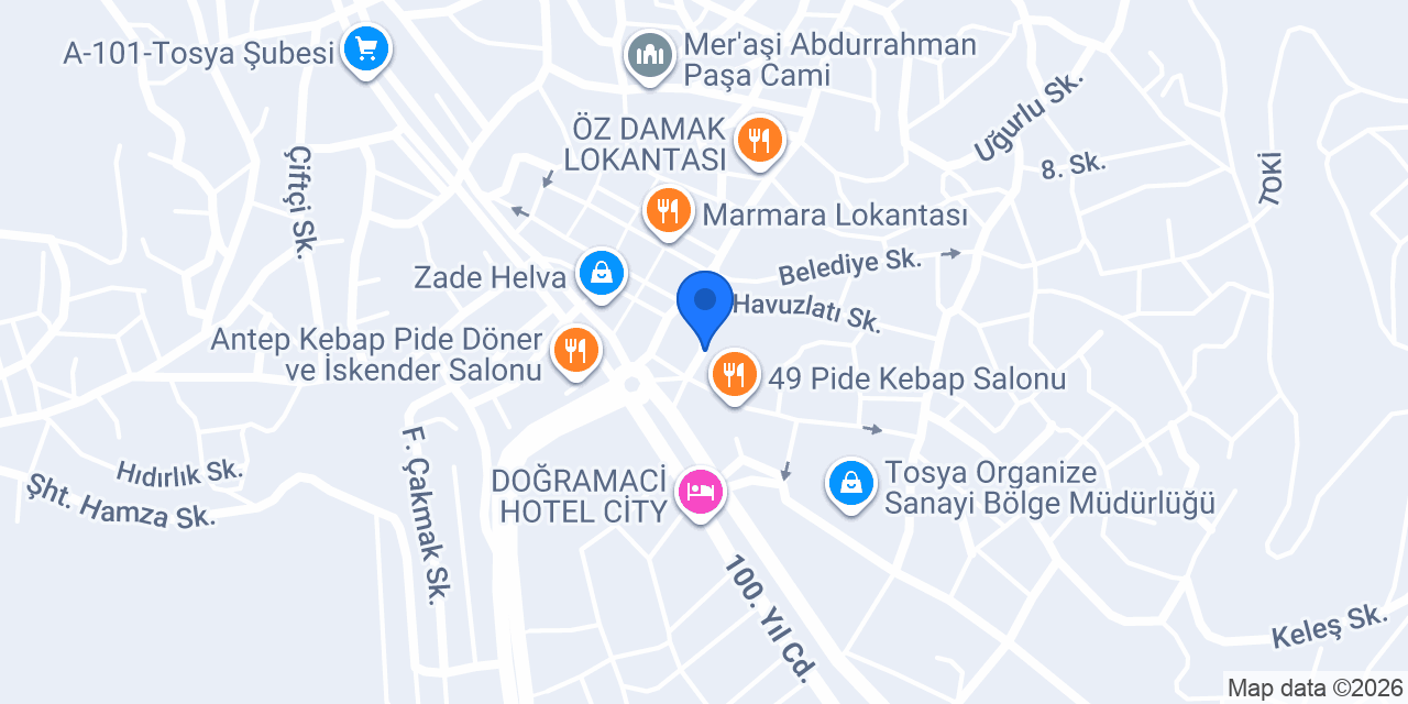 DenizBank Tosya Şubesi konumu