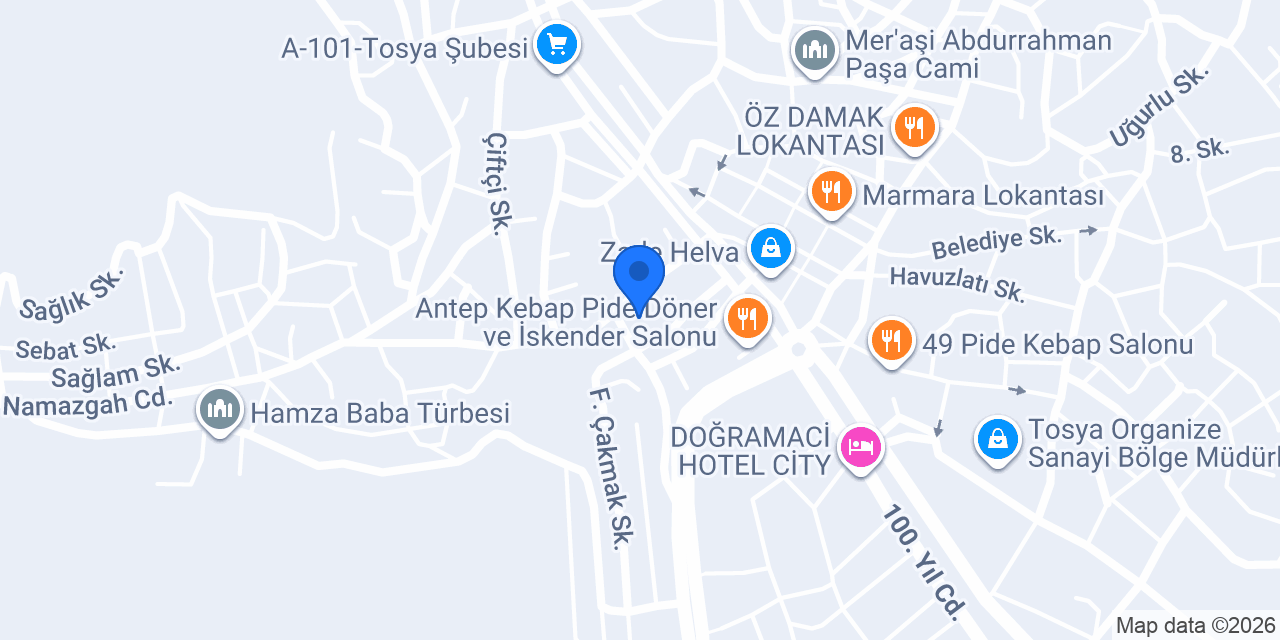 Tosya Öğretmenevi konumu