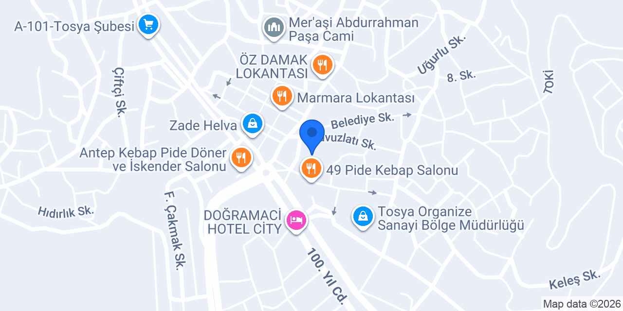 Ziraat Bankası Tosya Şubesi konumu