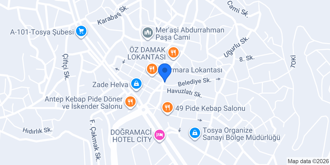 Halkbank Tosya Şubesi konumu
