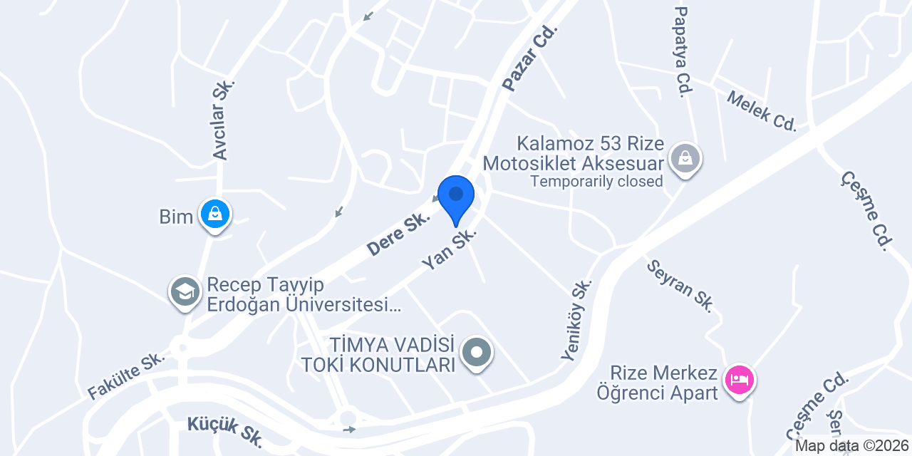 Rize Üniversitesi konumu
