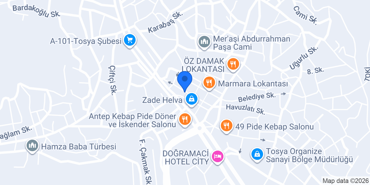 TOSYA ÇINAR SİGORTA konumu