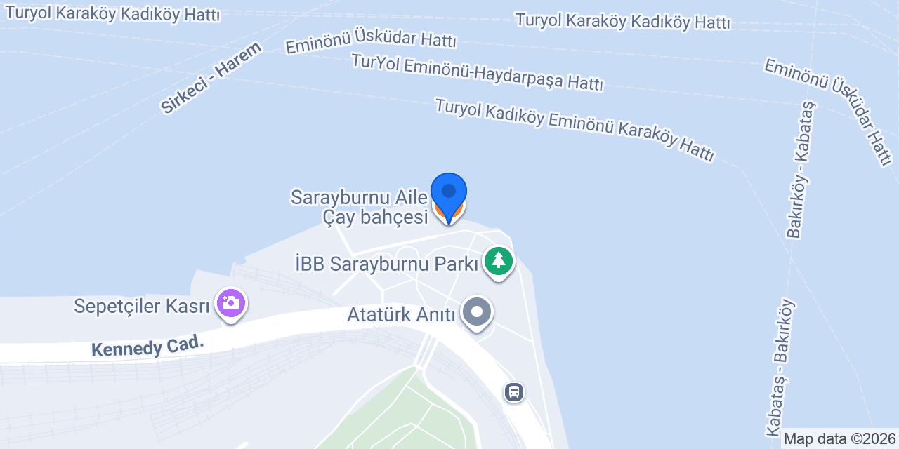 Sarayburnu Aile Çay bahçesi konumu