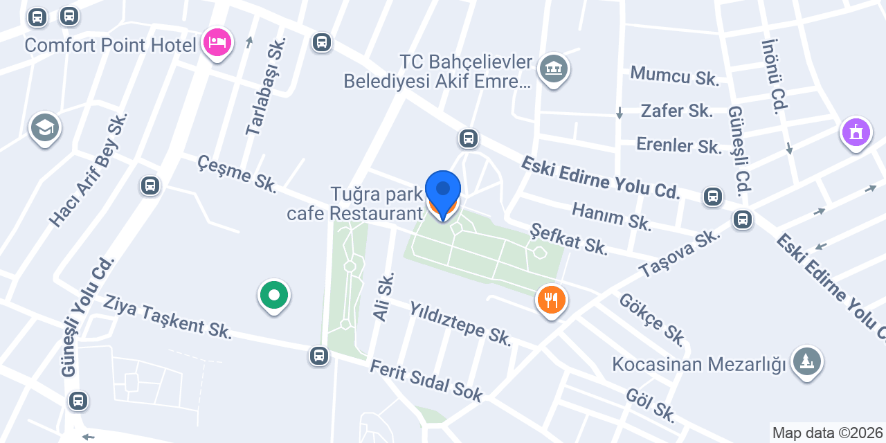 Tuğra park cafe Restaurant konumu