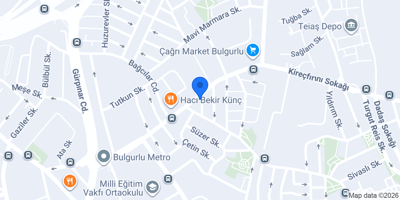 Tatbak Bulgurlu Şubesi konumu