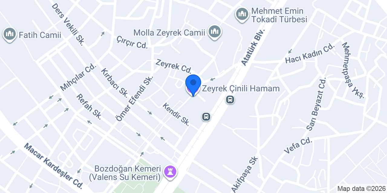 Zeyrek Çinili Hamam konumu