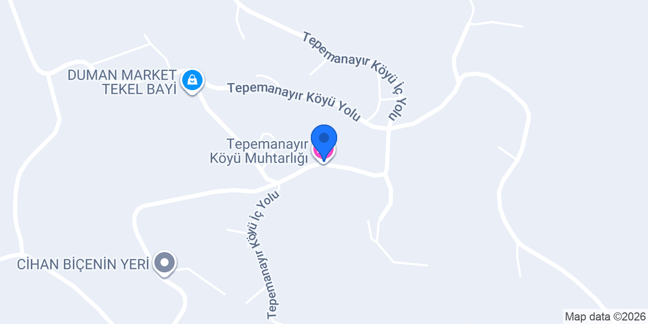Tepemanayır Köyü Muhtarlığı konumu