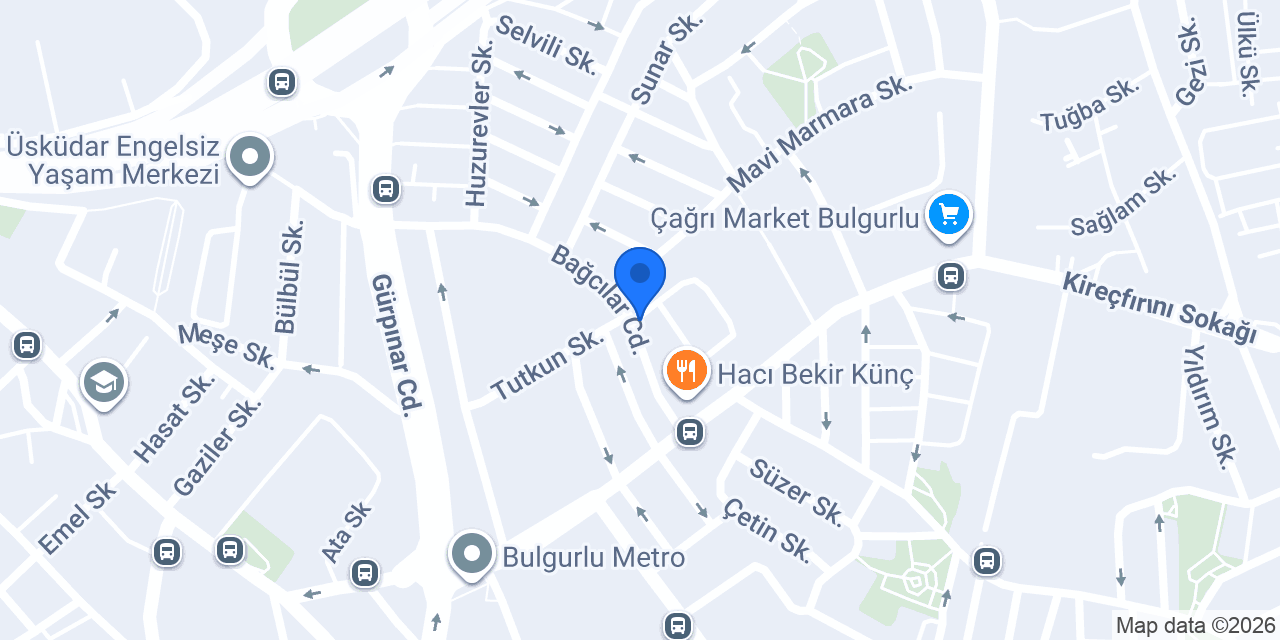 Bulgurlu Veteriner Kliniği konumu