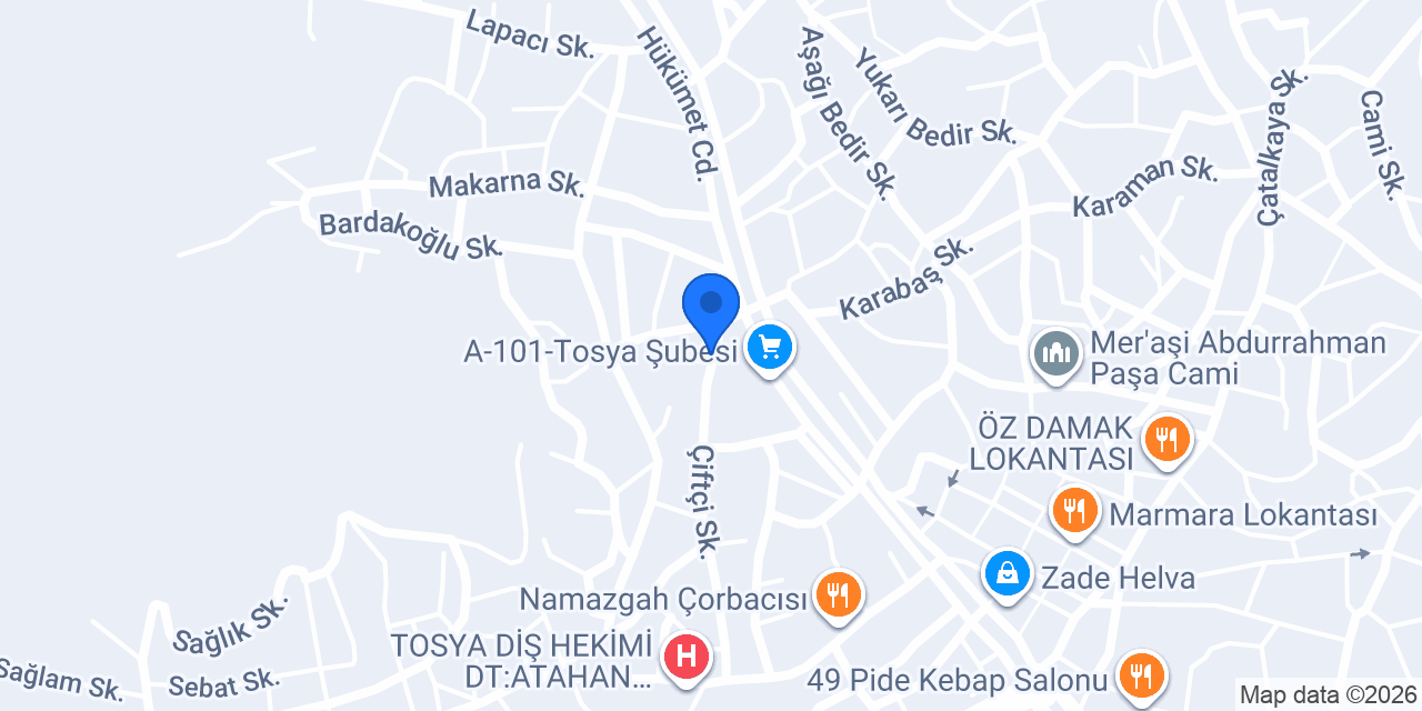 Sürat Kargo Tosya Şube konumu