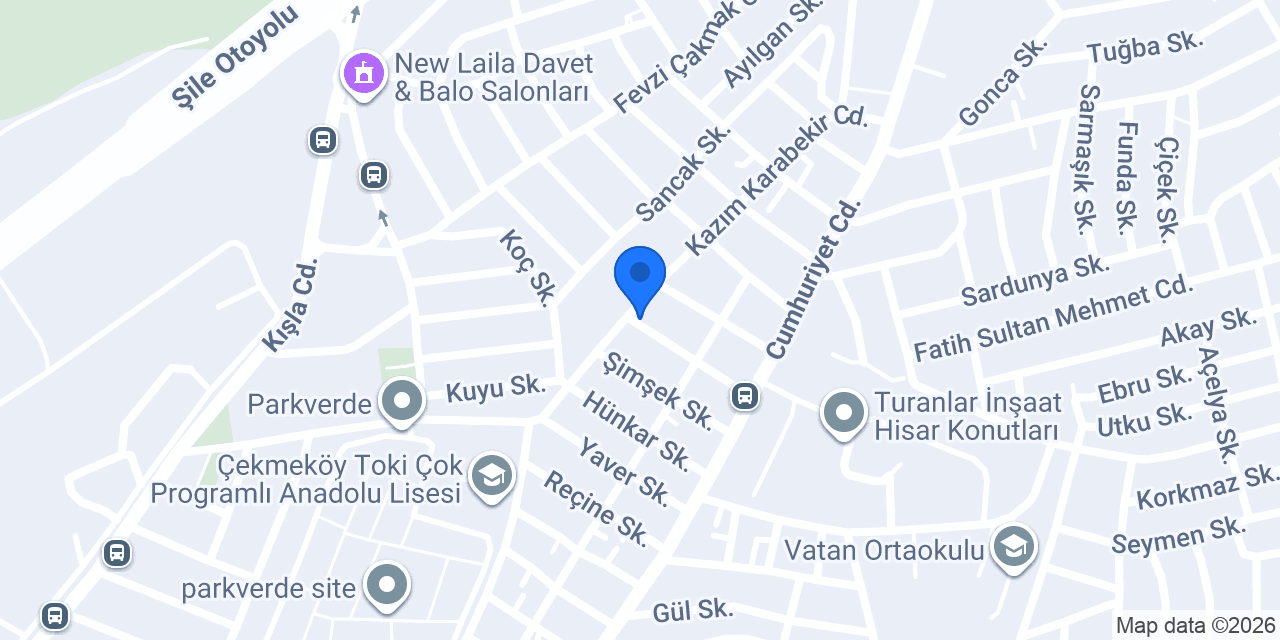 Boya Badana Çekmeköy konumu