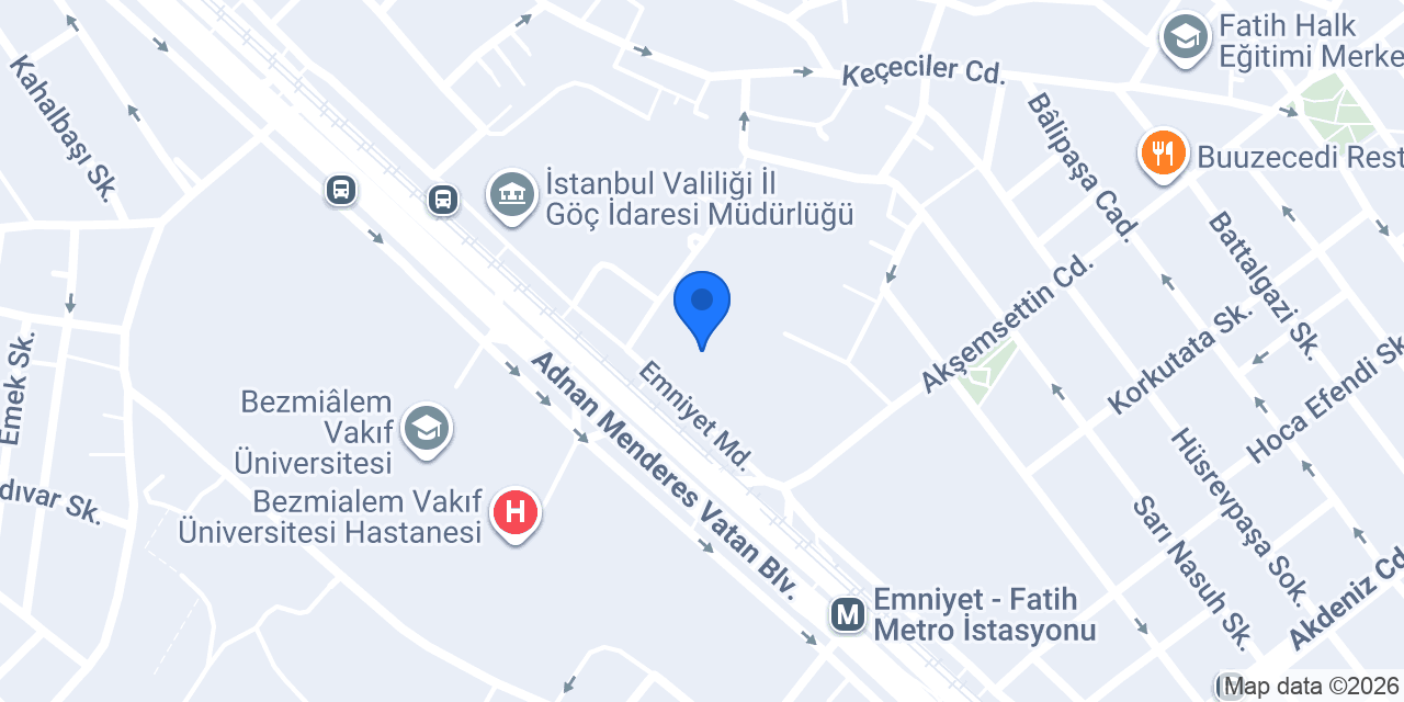 Güvenlik Şube Müdürlüğü konumu