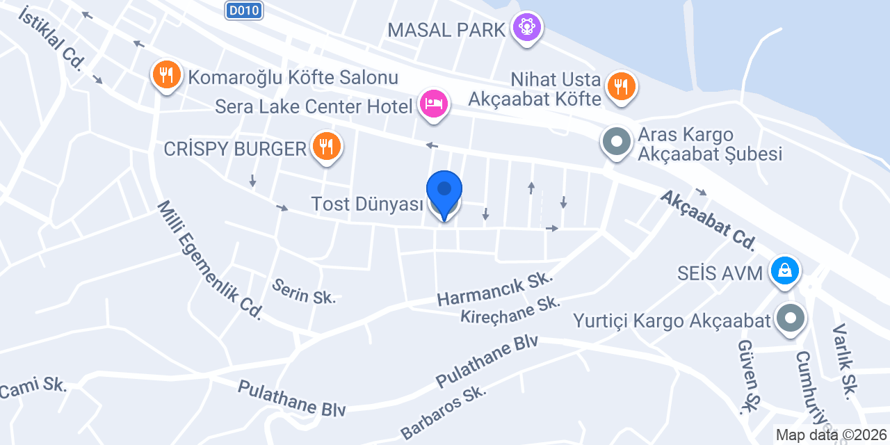 Tost Dünyası konumu