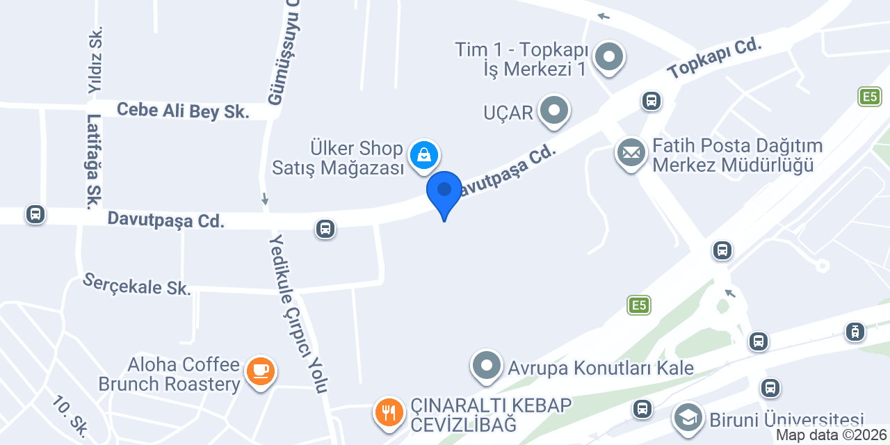 Emlak Katılım Topkapı Şubesi konumu