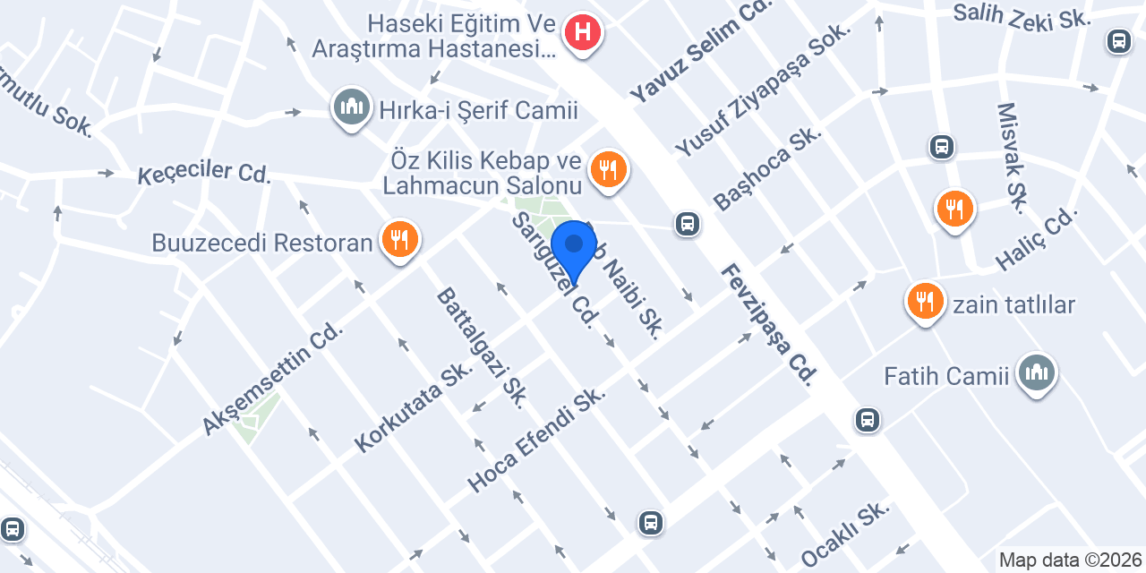 Hamza Efendi - Sarıgüzel Caddesi konumu