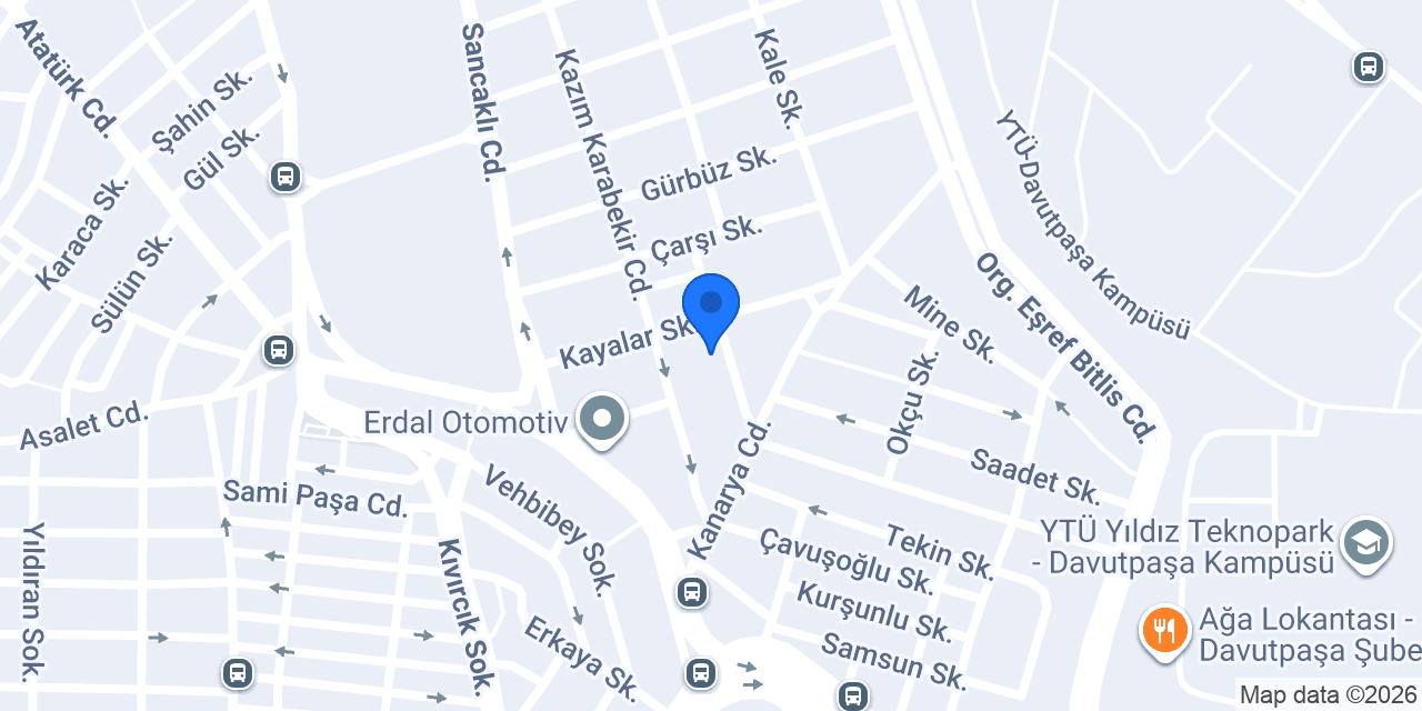 Topçu Fermuar konumu