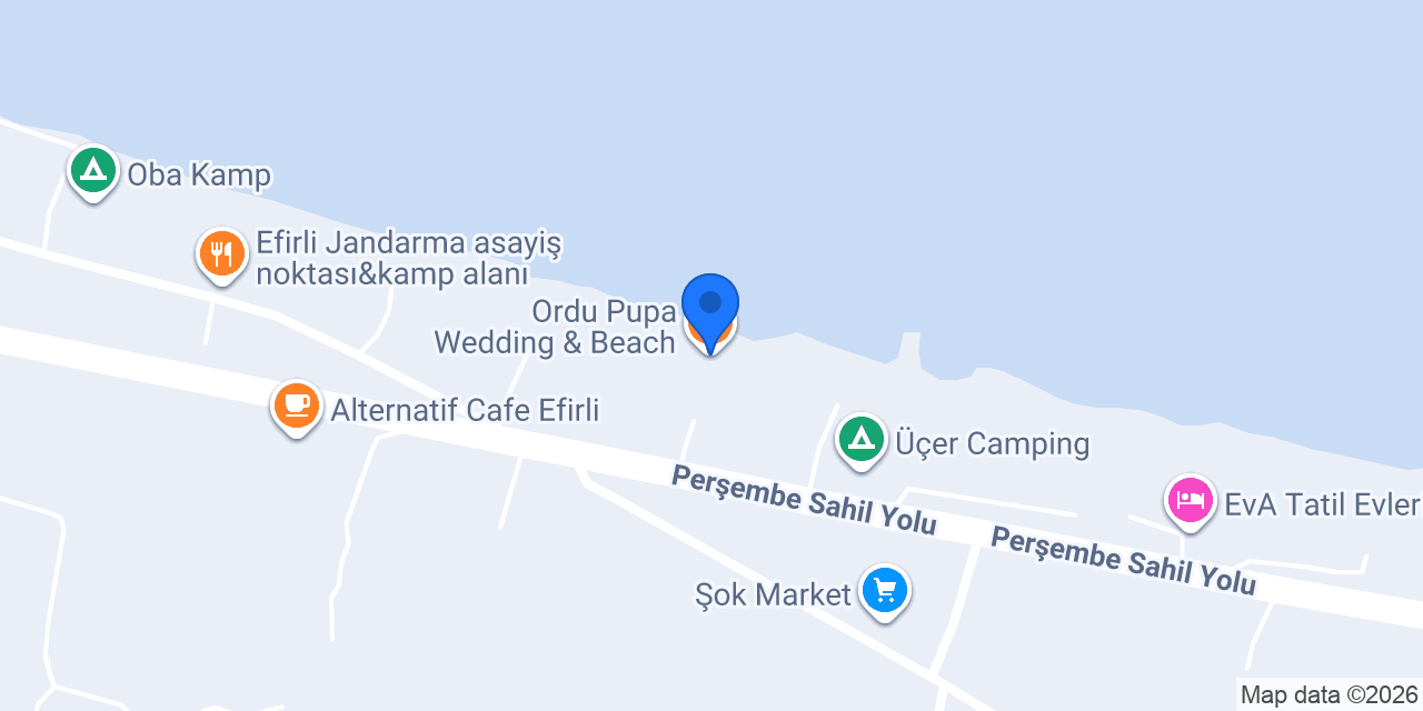 Ordu Pupa Wedding & Beach konumu