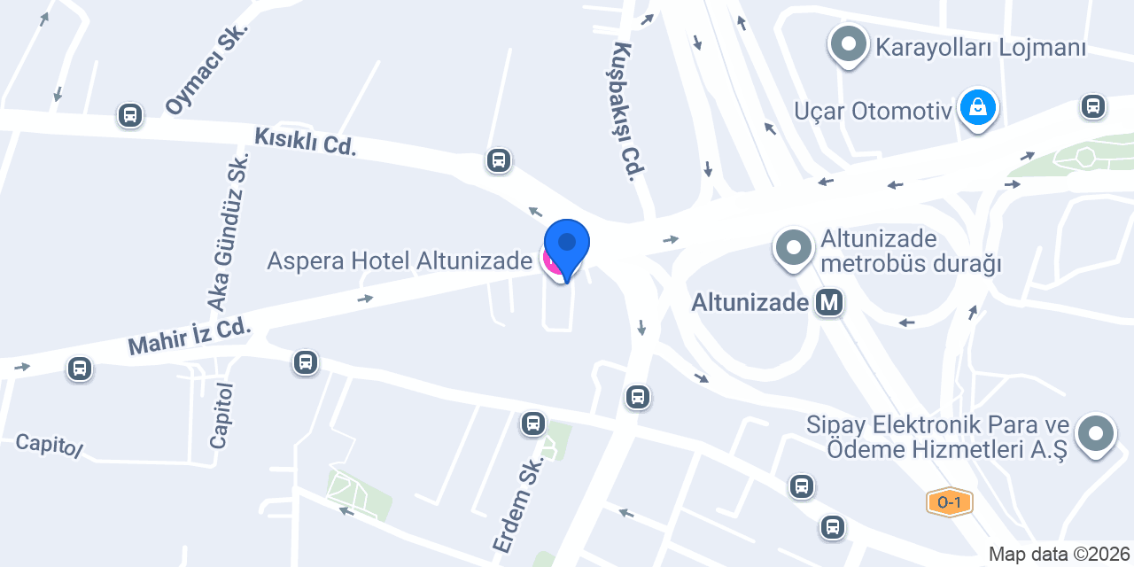 Aspera Hotel Altunizade konumu