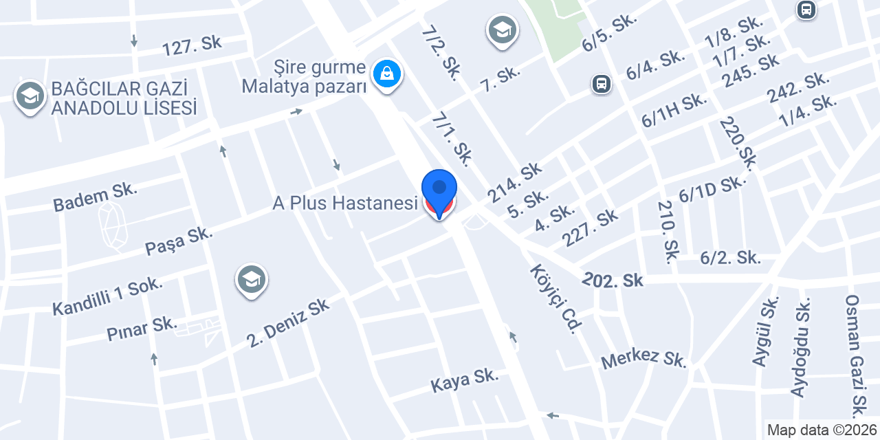 A Plus Hastanesi konumu