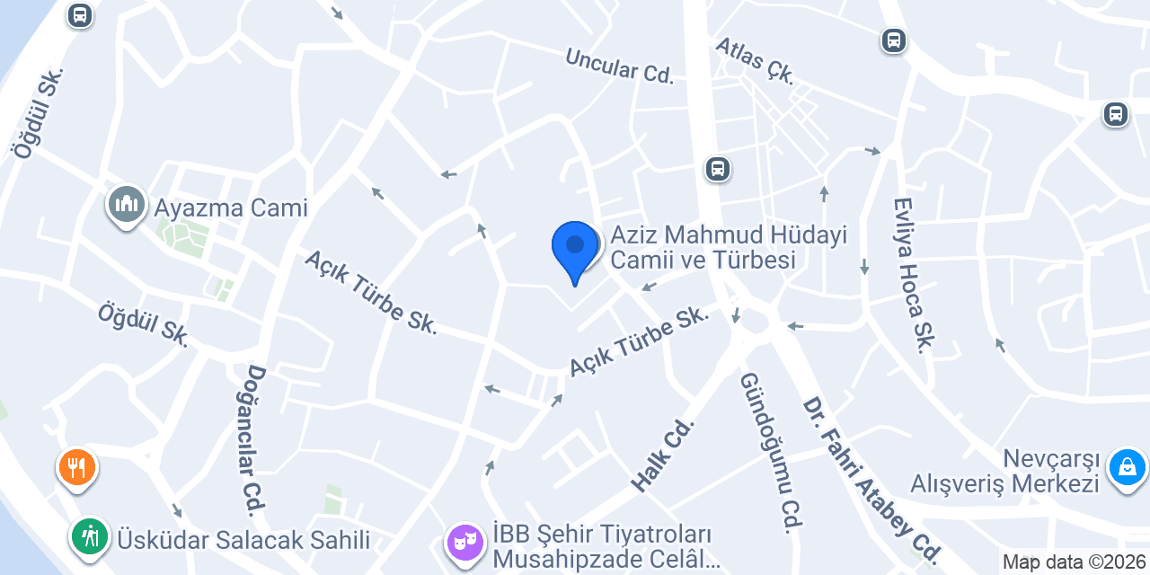 Hüdayi Vakfı Cami ve Türbe konumu
